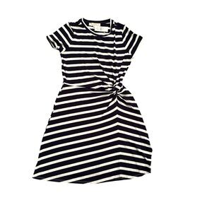 LOFT Navy and White Striped Mini Dress